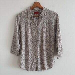 Ivana Helsinki flying birds print button front shirt blouse XS